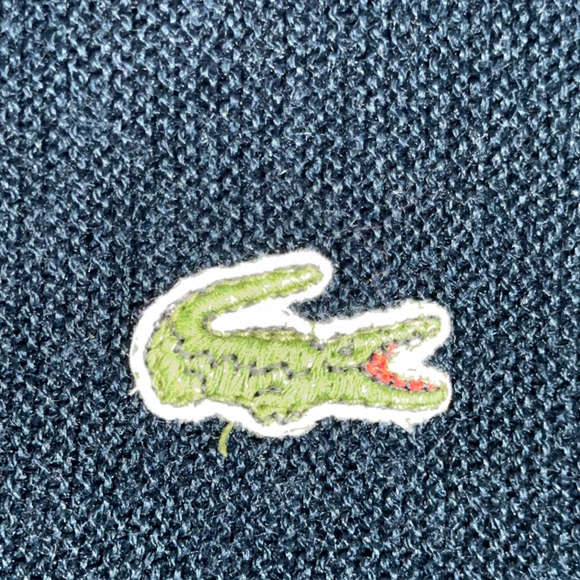 Vintage Izod Lacoste Sweater Adult MEDIUM Blue Cardigan Preppy Golf USA Made 70s - Picture 4 of 10